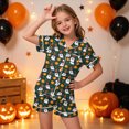 thumbnail image 2 of UAYOTSE Kids Home‑Wear Satin Pajama Outfit, Girls Button‑Up Collar Short‑Sleeve Top with Coordinating Shorts, Comfort‑Oriented Nightwear Set Size 12-13 Years, 2 of 5