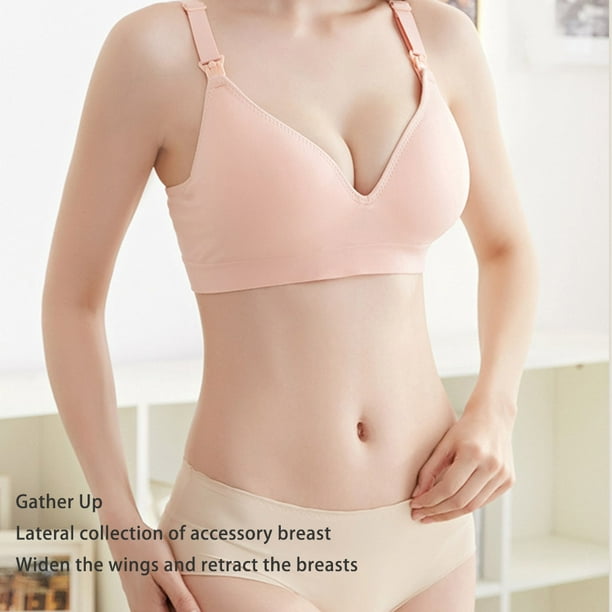 Ustyle Women Nursing Bra Bras Clothes Prevent Sagging Breastfeeding Lingerie  Sexy Front Buckle Top Adjustable Underwear Pink XL 