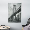 thumbnail image 1 of New York Tapestry, Bridge of NYC Vintage East Hudson River Image USA Travel Top Place City Photo Art Print, Wall Hanging for Bedroom Living Room Dorm Decor, 40W X 60L Inches, Grey, by Ambesonne, 1 of 2
