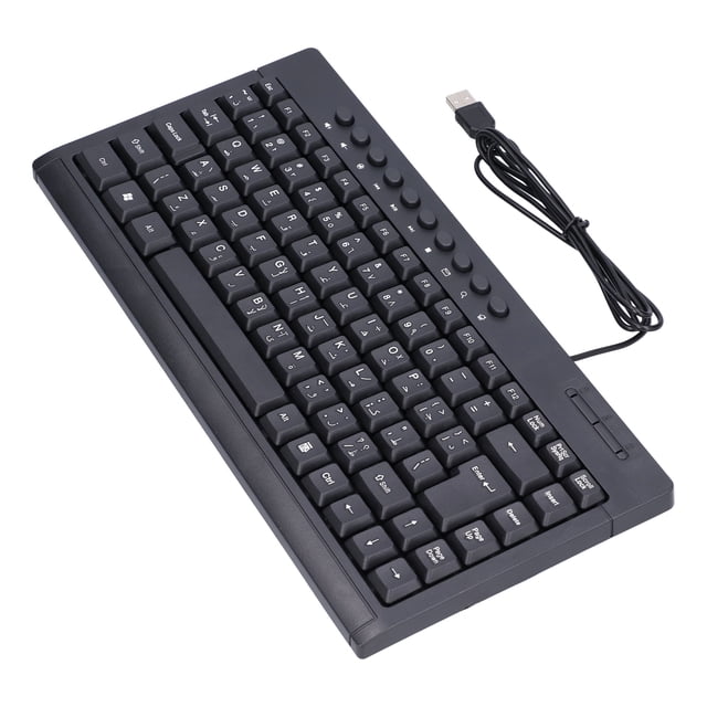 Mini USB Keyboard for Office: Wired Small Keyboard with 87 Keys for Desktop and Notebook Computers