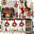 thumbnail image 7 of Dserfhy 6 Pcs 6 Inch Christmas Mini Cabinet Wreaths Small Artificial Cedar Wreath with Ribbon Bow Pinecone Berry for Front Door Window Farmhouse Home Party Decoration, 7 of 7