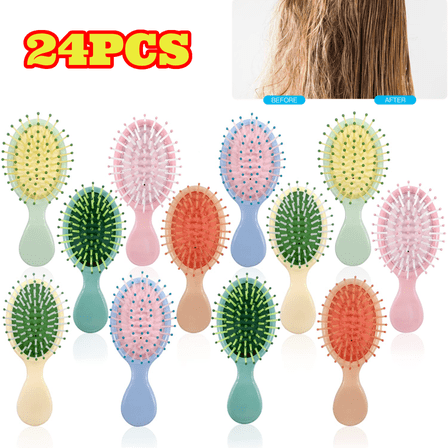 24pcs Mini Hair Brush, Wet Hair Brush for Travel, Mini Brush for Most Hair Types