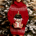 thumbnail image 4 of UZMOG Christmas Sweaters Dresses for Women, Ugly Sweater Oversized Loose Fit Knit Long Sleeve Dress with Pocket, Winter Fashion Clothing, 4 of 6