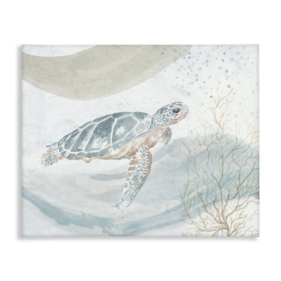 Stupell Industries Turtle Watercolor Style Animals & Insects Painting Gallery Wrapped Canvas Art Print Wall Art, 20 x 16