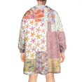 thumbnail image 2 of Wearable Oversized Blanket,Pioneer Flower Floral Print Pattern Wearable Blanket Hoodie for Adults,Cozy Hooded Blankets with Super Pockets,Super Warm Fuzzy Pullover for Women & Men, 2 of 6