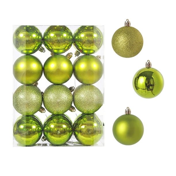 ¡Precios en Caída!, Adornos para árboles de Navidad Bolas de Navidad 24 adornos colgantes Bolas de plástico navideñas Decoración galvanizada Juego de adornos colgantes 24 piezas 3 cm Akmoler