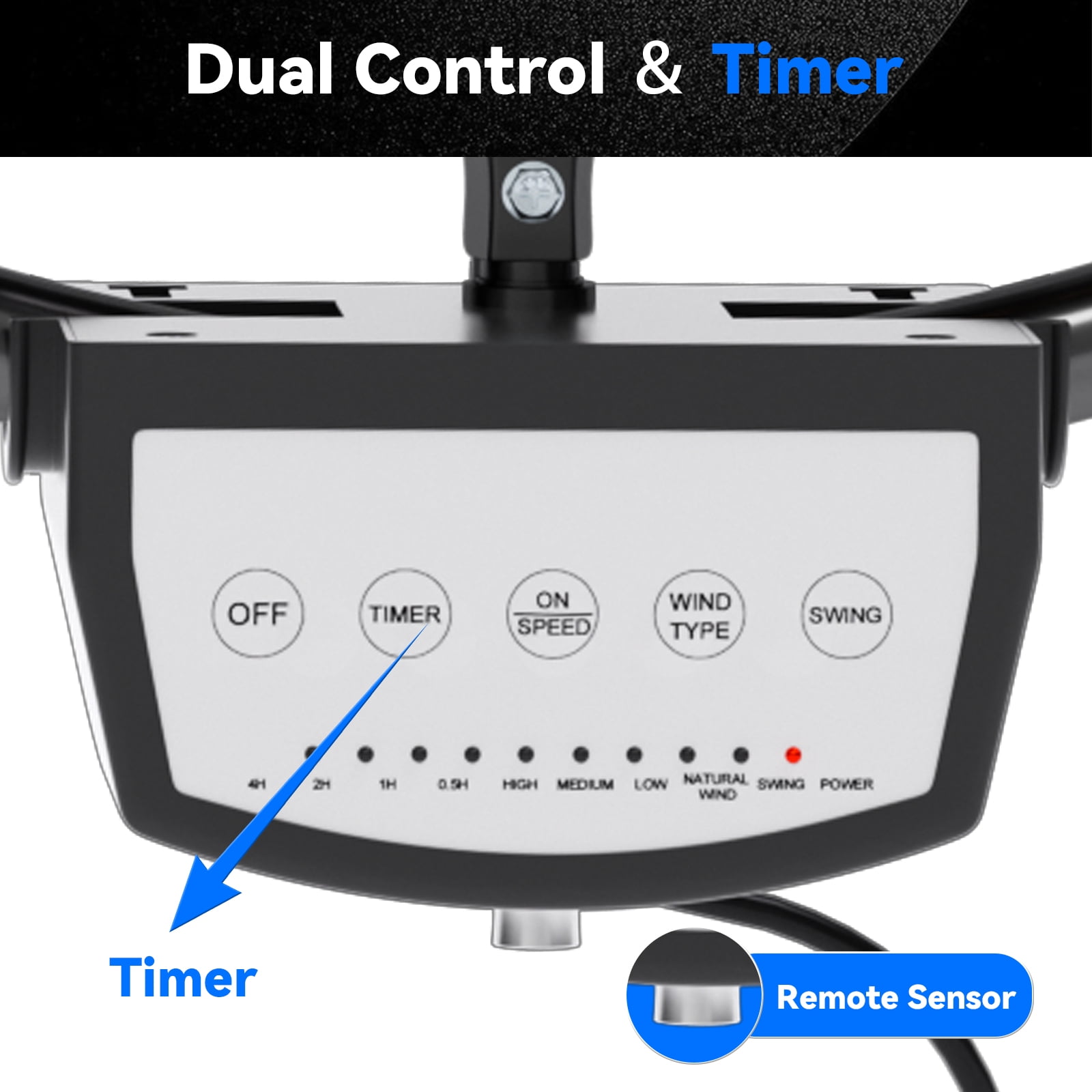 20 IN 5000 CFM Remote Control Wall Mount Fan, 3 Speed Industrial Wall Fan with Timer, Oscillation & Tilting, Air Circulator for Garage, Commercial, Greenhouse, Warehouse & Gazebo Use, UL Listed