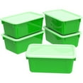 thumbnail image 6 of Storex Small Portable Cubby Bin with Cover, 5-Pack-Color:Translucent, 6 of 7