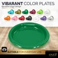 thumbnail image 2 of Amcrate Green Disposable Party Paper Dessert Plates 7" - Ideal for Weddings, Party?s, Birthdays, Dinners, Lunch?s. (Pack of 50), 2 of 6