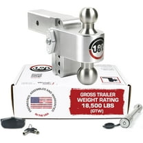 Weigh Safe Adjustable Trailer Hitch Ball Mount, 4" Adjustable Drop Hitch for 2.5" Receiver w/ 2 pc Keyed Alike Lock Set, Heavy Duty Aluminum Trailer Tow Hitch w/Stainless Steel Tow Balls, 18,500 GTW