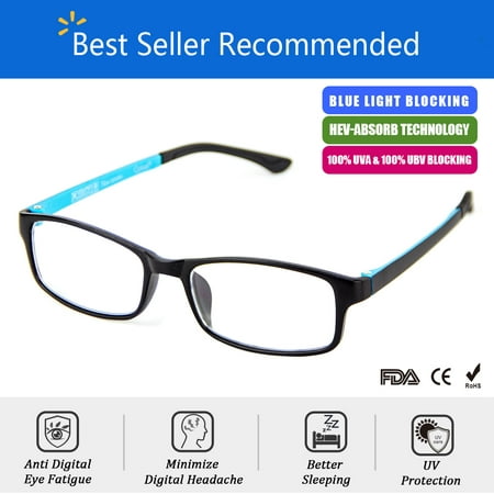 Cyxus Lightweight Computer Gaming Glasses for Blocking Blue Light UV Anti Eyestrain, Rectangle Frame Men/Women (Best Anti Blue Light Glasses)