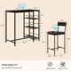 thumbnail image 2 of Garvee Juego de Comedor Alto 3 Piezas para 2 con Estante de 3 Niveles – Estilo Industrial, 2 of 8