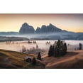 thumbnail image 2 of Podt, Martin 32x23 Gold Ornate Wood Framed with Double Matting Museum Art Print Titled - Seiser Alm Before Sunrise, 2 of 4