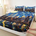 thumbnail image 3 of Homewish Oil Paingting Artistic Twin Sheet Sets,Modern Aesthetic Art Twin Fitted Sheet,Blue Brown 03 For Adults,Ultra Soft Home Decor,3pcs, 3 of 7