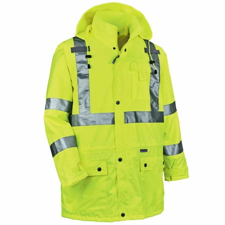 Ergodyne GloWear® 8365 Type R Class 3 Rain Jacket, Lime, 5XL