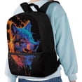 thumbnail image 4 of Uorisanigo Kids School Backpack 6-12 Year, Flame Wolf School Bag Backpack for Girls Boys 17 inch, Large Capacity Lightweight Multifunctional Casual Daypack for Schools, Travel & Sports, 4 of 6