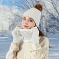 thumbnail image 5 of Winter Beanie Hat Scarf Gloves Set for Women – Stylish Cozy Thermal Cold Weather Accessories for Outdoor Activities, Travel, and Holiday Gifting – 3 Piece Pack, 5 of 5