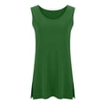 thumbnail image 6 of XUNKUSGA Plus Size Tank Tops Loose Fit Summer Sleeveless T Shirts for Women Casual Soild Color Trendy Scoop Neck Tunic Tees for Beach L-5XL,Green, 6 of 7