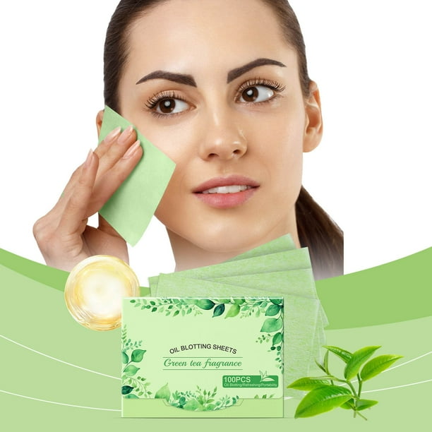Papel Absorbente de Grasa Facial | Toallitas Absorbentes Perfumadas para El Control de La Grasa | Absorción de Doble Cara | Paquete Portátil de 8 G