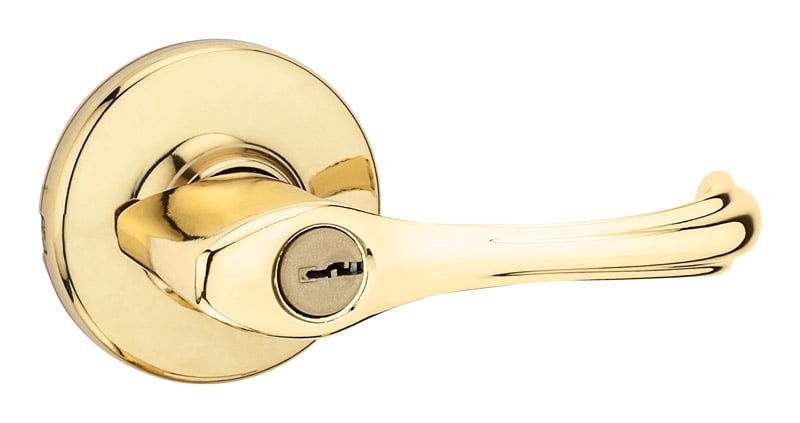 Kwikset Dorian Polished Brass Entry Lockset ANSI/BHMA Grade 3 1-3/4'