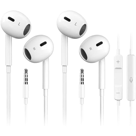 Antool Wired Earbuds,【Ultra Clear Calls & no Noise】 Headphones Earbuds Wired 3.5mm, in-Ear Earphones with Mic, Compatible with iPhone/iPad/Android/Laptop/PC 【2 Pack】