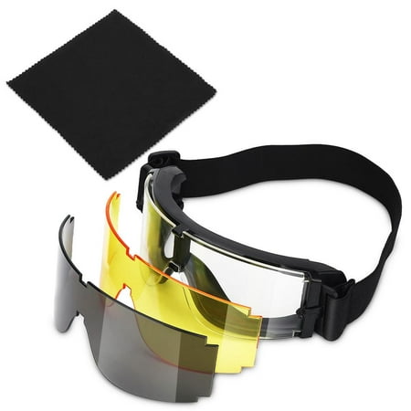 WALFRONT Airsoft X800 Goggle Glasses Gx1000, Black/Yellow/Transparent,Airsoft X800 Goggle Glasses Gx1000,