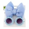 thumbnail image 2 of Baby Girls Bow Headband & Flower Sunglasses Set Elastic Baby Hairband Cute Round Daisy Glasses Bow Hair Accessories, 2 of 7