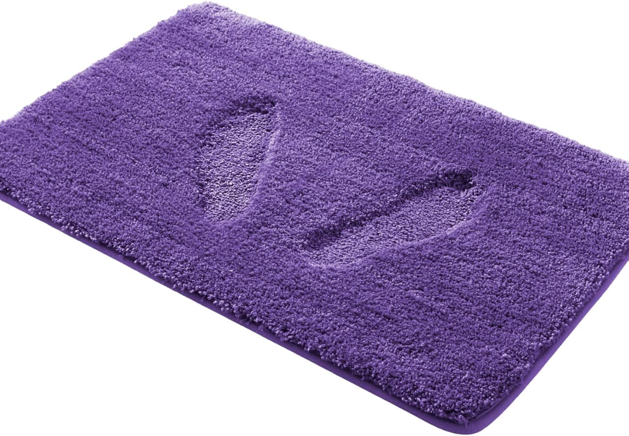 Yafa Home Fashion 2 Piece Solid Microfiber Soft Bathroom Rug Set, Non-Slip TPR Backing
