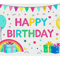 thumbnail image 3 of Colorful Happy Birthday Banner with Balloons Rainbows and Gifts Backdrop Background Party Supplies for Birthday Party Decorations Photography Props Photo Booth Decor, 3 of 7