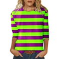 thumbnail image 1 of PMUYBHF T-Shirt Imprimé Joyeuses Fêtes Manches 3/4 Col Rond Blouse 4604 L, 1 of 5