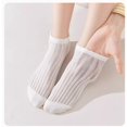 thumbnail image 3 of Women's 3-Pack Minimalist Knit Ankle Socks Mixed Pattern Design Soft Cotton Low-Cut Style, 3 pairs-A, 3 of 6