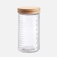 thumbnail image 1 of Embossed Glass Canister With Bamboo Lid - 1.3L, 1 of 1