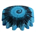 thumbnail image 4 of Blue Tie Dye Mandala Pattern Round Tablecloth 60"x60",Wrinkle Wipeable Table Cloth for Kitchen Dining Room Picnic Patio Party, 4 of 6