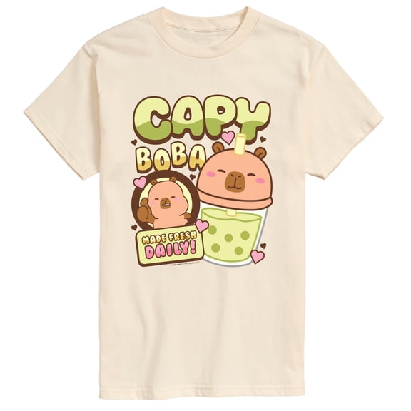 CapyFun - Capybara Capy Boba - Men's Short Sleeve Graphic T-Shirt