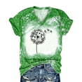 thumbnail image 4 of 2023 Women's Floral Tunic Tops Casual Blouse V Neck Short Sleeve Buttons Up T-Shirts, 4 of 5