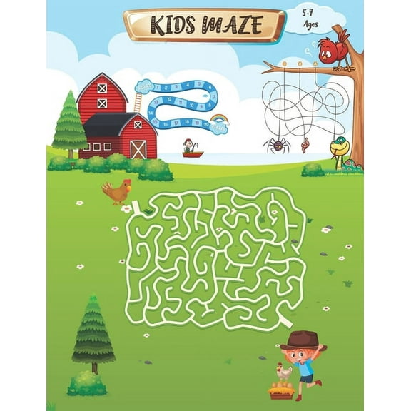 Kids Maze 5-7 Ages: This Mazes Book contains easy to challenging mazes with 78 different mazes as well as math mazes to , (Paperback)