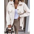 thumbnail image 4 of Niaviben Pea Coat Women Lapel Coat Long Pea Coats for Women Woman Coat Winter Coat for Women Womens Coats Women Jacket White 2XL, 4 of 7