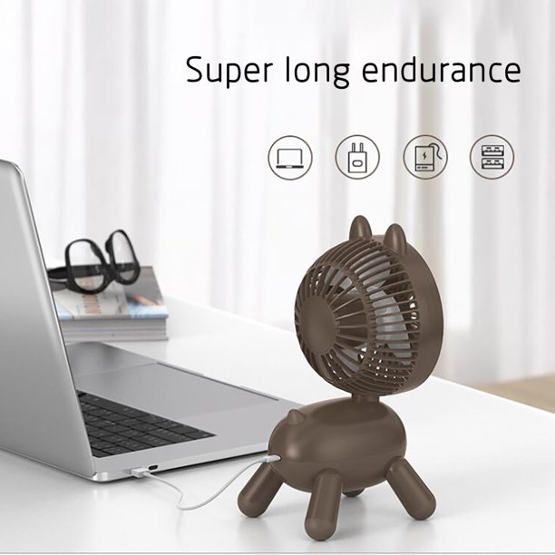 Nuevo ventilador para cachorros, Mini ventilador de escritorio de dibujos animados, ventilador con carga USB, ventilador con cabeza de merluza Wmkox8yii FSASFJB718