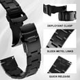 thumbnail image 4 of ANBEER 316L Stainless Steel Watch Band,Metal Heavy-Duty Matte Brushed Finish Watch Strap Replacement for Men Women,Deployment Double Flip Lock Buckle,20mm-Black, 4 of 7