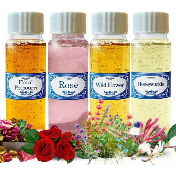 Mix Flowers Concentrated 2.0 fl oz Fragrances Pack, Floral Potpourri, Rose, Honeysuckle & Wild Flowers, for Hyla, Rainbow, Sirena, vacuums