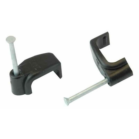 UNIFIX - Flat Twin & Earth Cable Clips 6.0mm Black 100 Pack