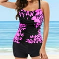 thumbnail image 4 of Tankini Swimsuits for Women Two Piece Tops Bathing Suits Tummy Control Swimwear Plus Size, 4 of 7