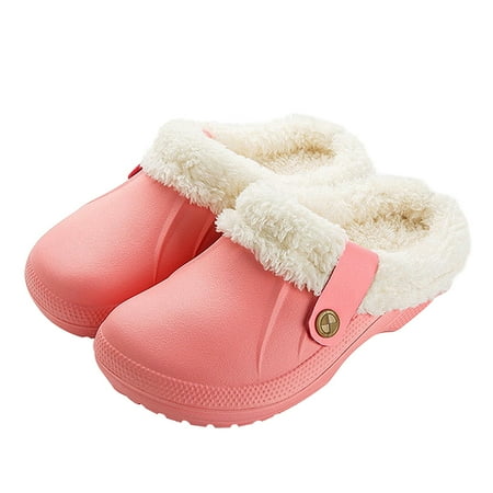 

Menore Waterproof Slippers Women Men Fur Lined Clogs Winter Garden Shoes Warm House Slippers Indoor Outdoor Mules