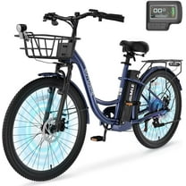 Lilypelle Electric Bike for Women Adults, 700W Peak Power, 40 Miles Electric Cruiser Bike with 36V 10.4Ah Battery, 7-Speed Electric Bicycle, 26" Tires and Front Fork Suspension