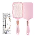 thumbnail image 1 of RHOS Cepillo de paleta para mujeres y hombres – Desenredante para cabello grueso, rizado, largo, húmedo y seco – Cepillo cuadrado de cerdas de nailon para alisar y desenredar (1 paquete – rosa), 1 of 5