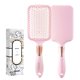 thumbnail image 1 of RHOS Cepillo de paleta para mujeres y hombres – Desenredante para cabello grueso, rizado, largo, húmedo y seco – Cepillo cuadrado de cerdas de nailon para alisar y desenredar (1 paquete – rosa), 1 of 5