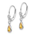 thumbnail image 2 of Primal Gold 14 Karat White Gold 6x4mm Citrin November Earrings, 2 of 4