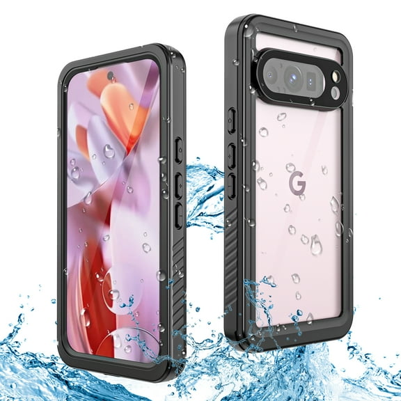 for Google Pixel 9 / 9 Pro Case, IP68 Waterproof Dustproof, Built-in Screen Protector, Rugged 360 Full Body Shockproof Heavy Duty Protective Cover for Google Pixel 9 / 9 Pro,Black