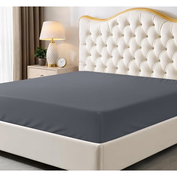 Yileqi Bedding Queen Fitted Sheet - Bottom Sheet - Deep Pocket - Soft Microfiber - Shrinkage and Fade Resistant - Easy Care -1 Fitted Sheet Only, Grey