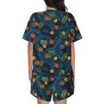 thumbnail image 6 of Daiia Hawaiian Style Pattern Womens Pajama Sets Short Sleeve Pajamas for Women Sets Soft Lounge Sets Casual Round Neck Sleepwear PJS-Small, 6 of 7